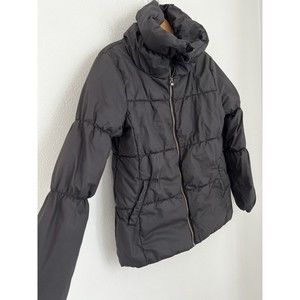 Calvin Klein Women's Puffer Coat Black Winter Size Medium M Excellent Mid Length